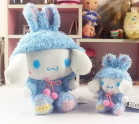 Sanrio Easter Rabbit Cinnamoroll Blue Plush Doll & Mini Plush Doll Keychain