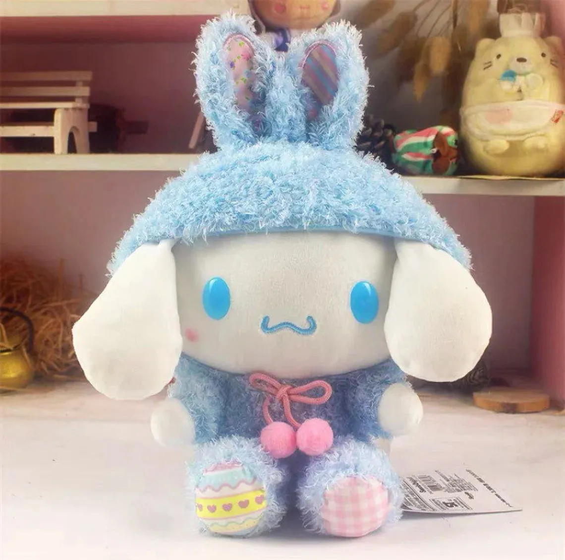 Sanrio Easter Rabbit Cinnamoroll Blue Plush Doll & Mini Plush Doll Keychain