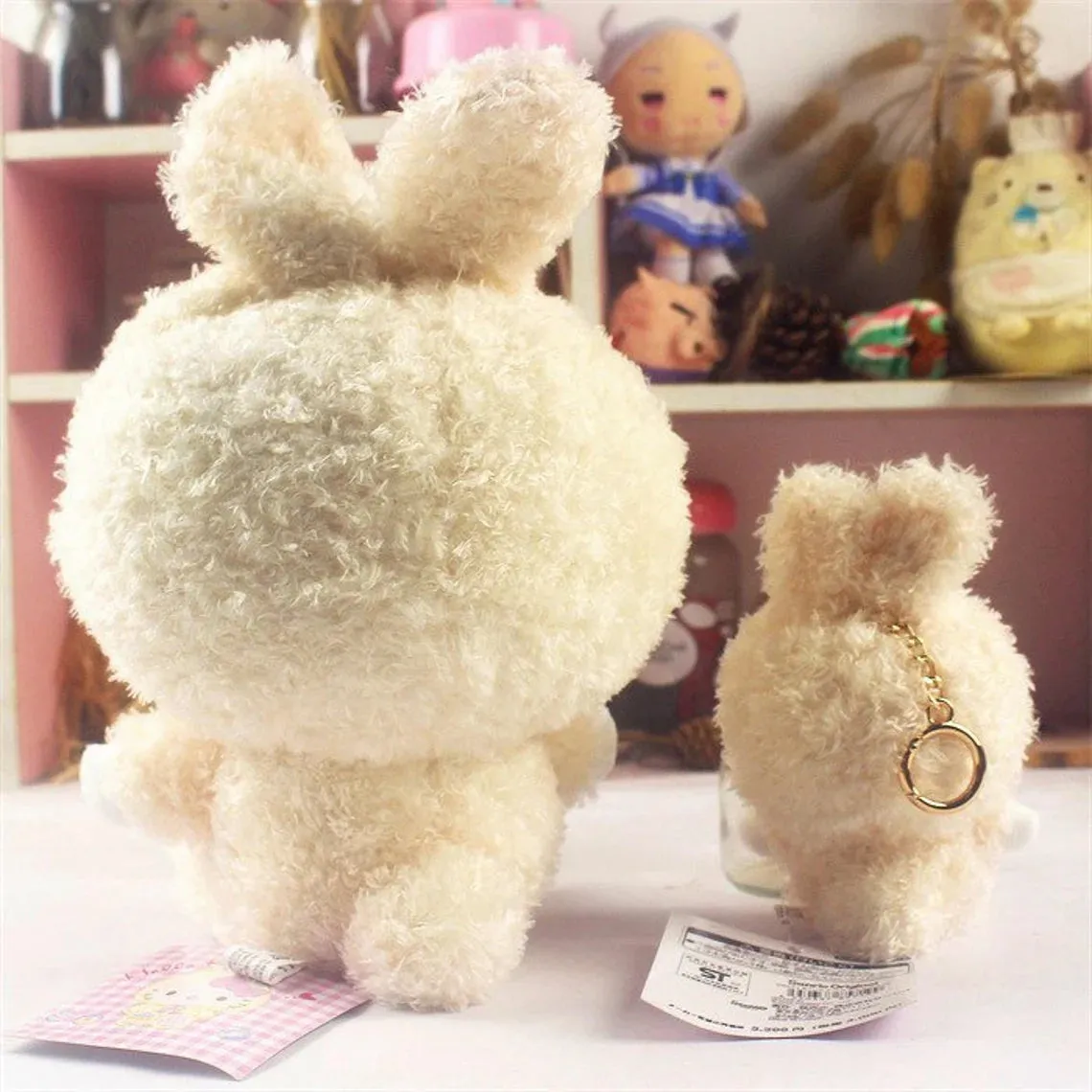 Sanrio Easter Rabbit Hello Kitty Yellow Plush Doll & Mini Plush Doll Keychain