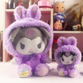 Sanrio Easter Rabbit Kuromi Purple Plush Doll & Mini Plush Doll Keychain