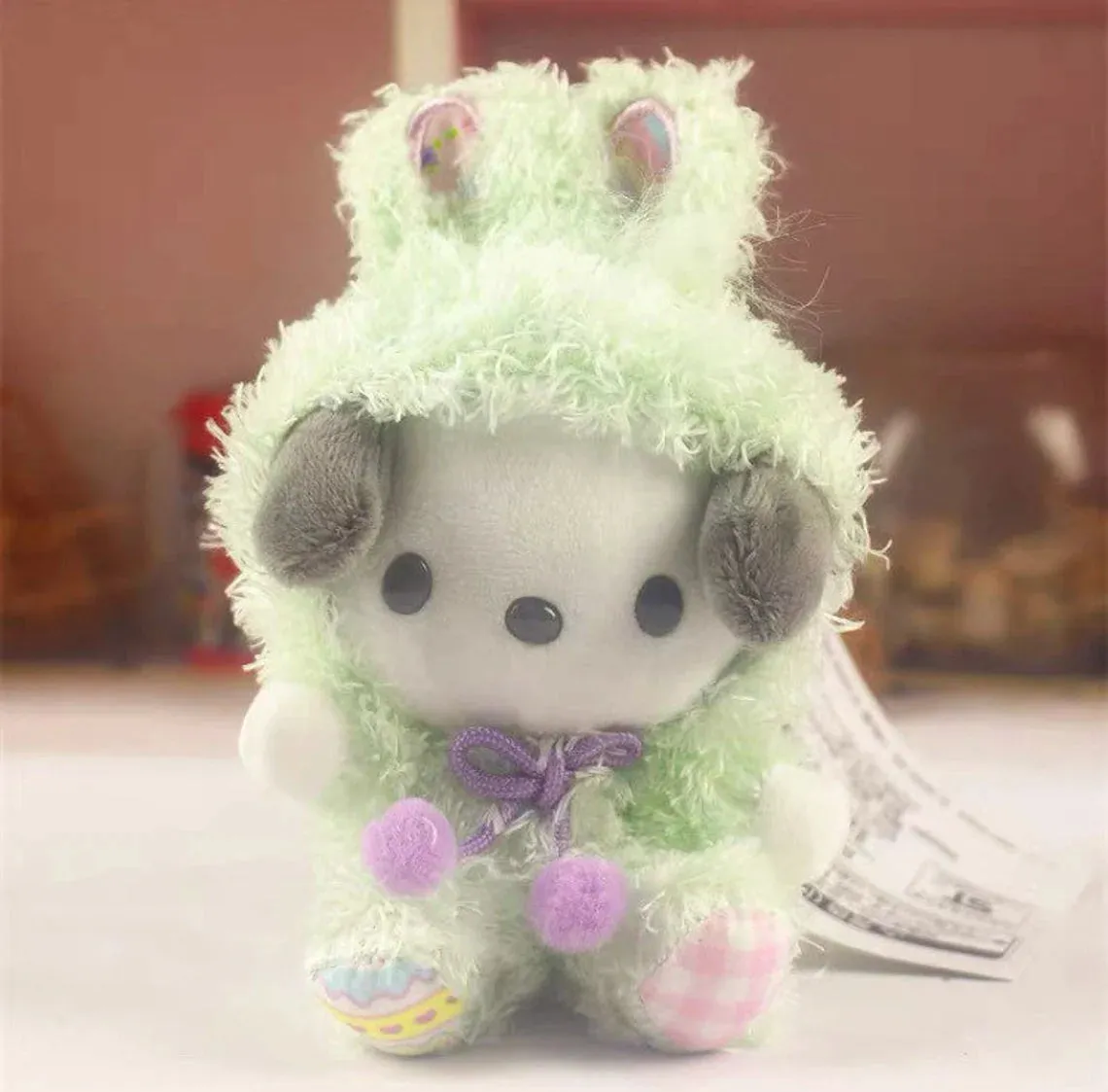 Sanrio Easter Rabbit Pochacco Mint Plush Doll & Mini Plush Doll Keychain
