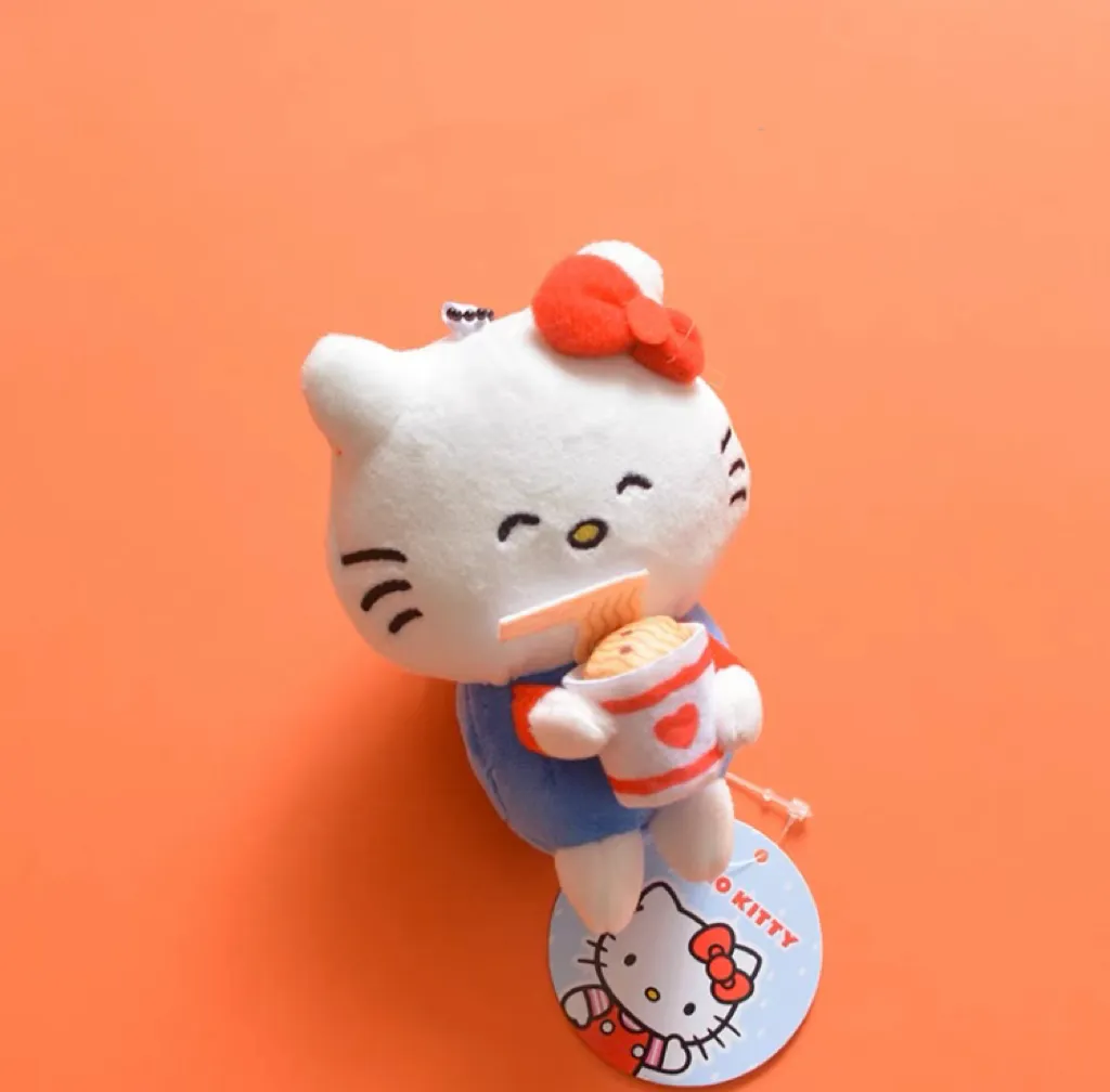 Sanrio Fast Food Fatty Version Hello Kitty My Melody Cinnamoroll Pompompurin Pochacco Kerokeroppi Bad Badtz Maru Mini Plush Dol Keychain