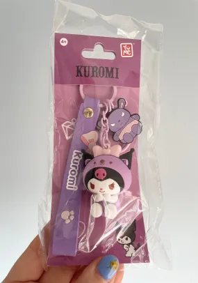 Sanrio Hello Kitty and Friends Animal Series Keychain with Hand Strap - Kuromi