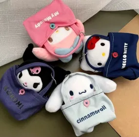 Sanrio Hello Kitty My Melody Kuromi Cinnamoroll Mini Plush Doll with Bag Keychain