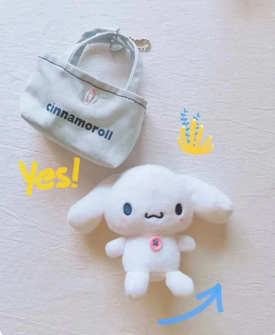 Sanrio Hello Kitty My Melody Kuromi Cinnamoroll Mini Plush Doll with Bag Keychain