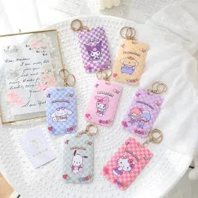 Sanrio Hello Kitty My Melody Kuromi Little Twin Stars Cinnamoroll Pompompurin Pochacco Card Badge Holder with Keychain
