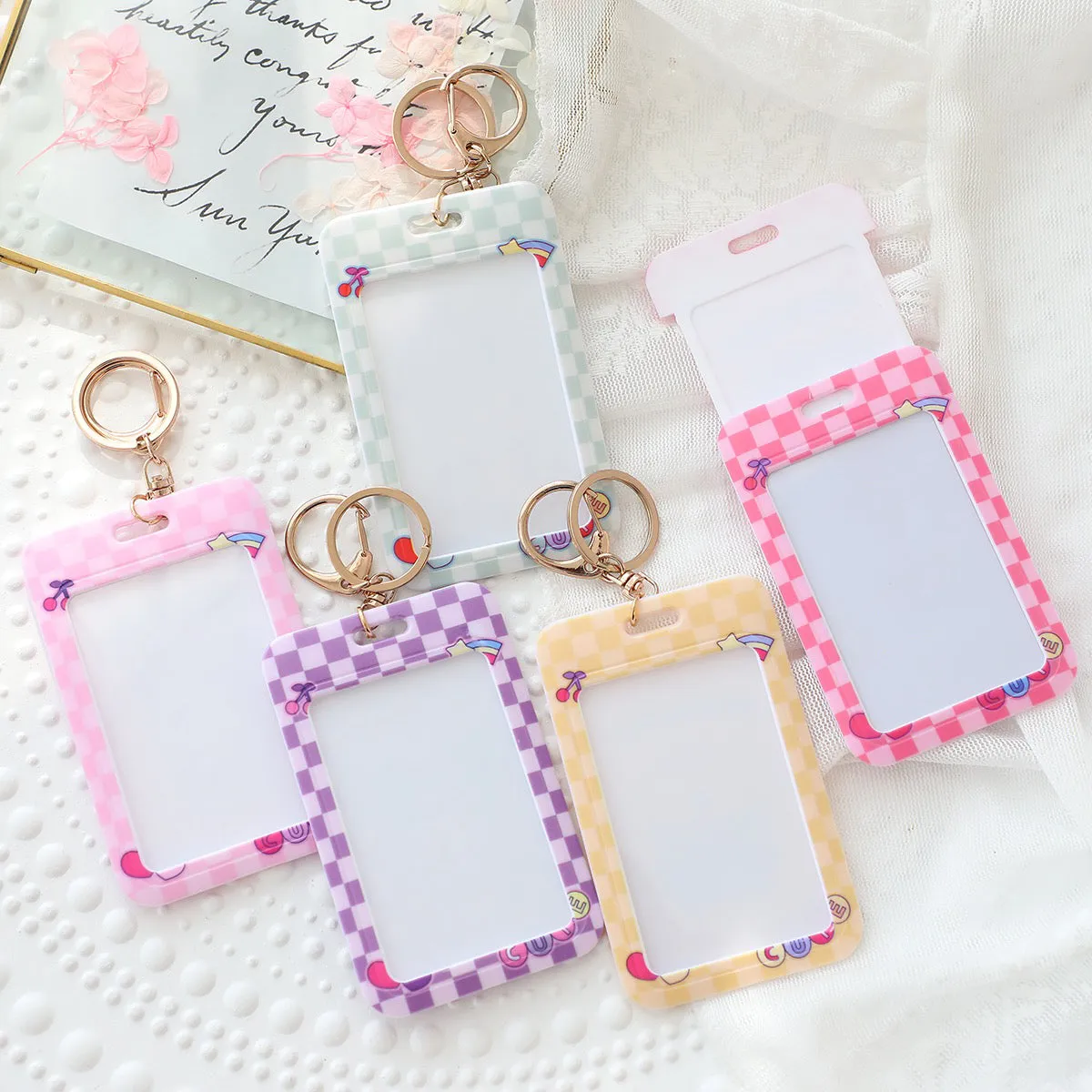 Sanrio Hello Kitty My Melody Kuromi Little Twin Stars Cinnamoroll Pompompurin Pochacco Card Badge Holder with Keychain