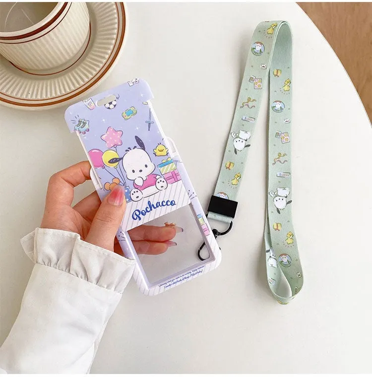 Sanrio Hello Kitty My Melody Kuromi Little Twin Stars Cinnamoroll Pompompurin Pochacco Card Badge Holder with Lanyards