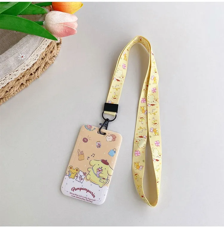 Sanrio Hello Kitty My Melody Kuromi Little Twin Stars Cinnamoroll Pompompurin Pochacco Card Badge Holder with Lanyards