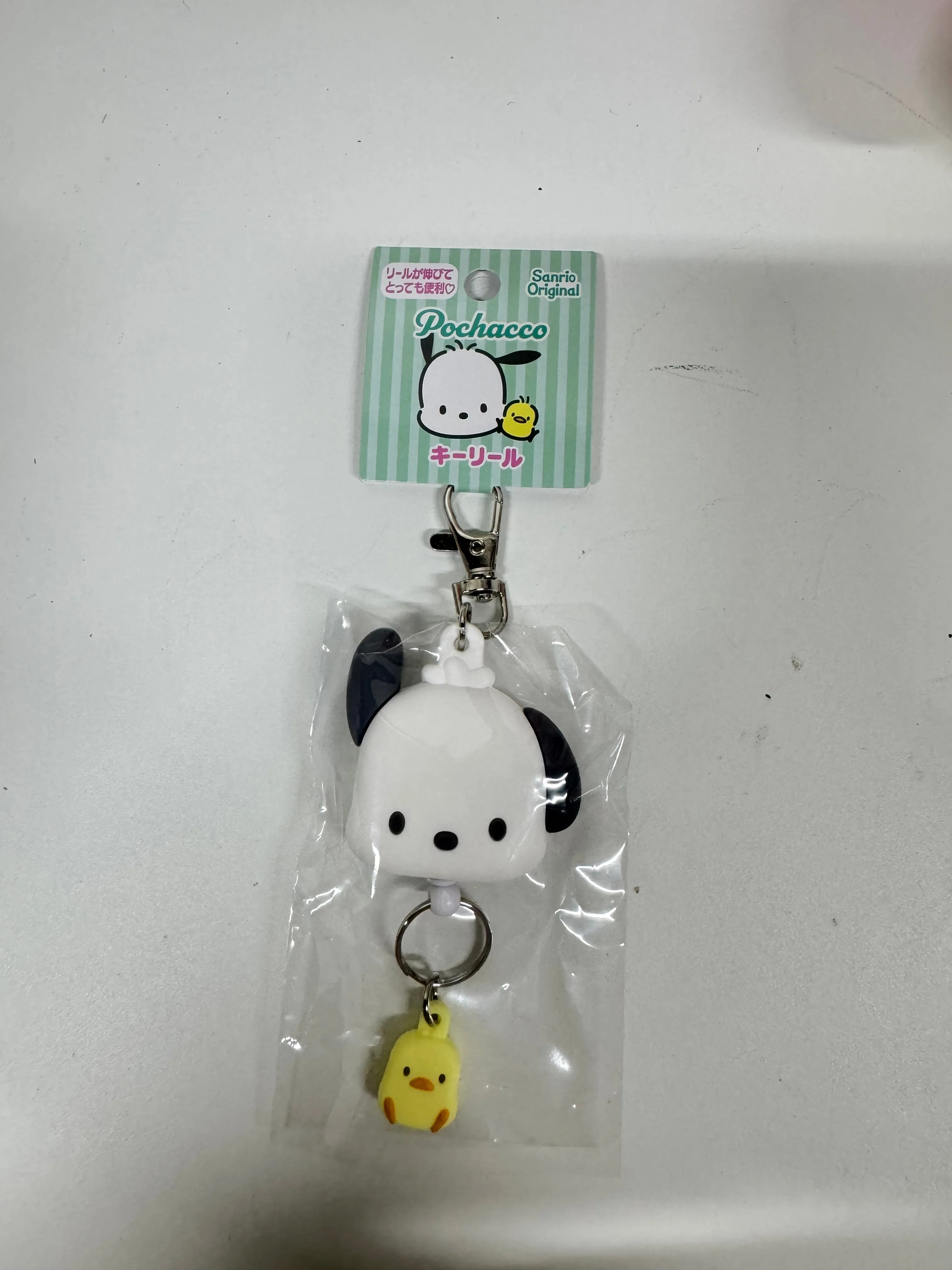 Sanrio Japan Hello Kitty My Melody Kuromi Cinnamoroll Pompompurin Pochacco Bad Badtz Maru Hangyodon Keroppi Gudetama Hanamaruobake - Retractable Keychain