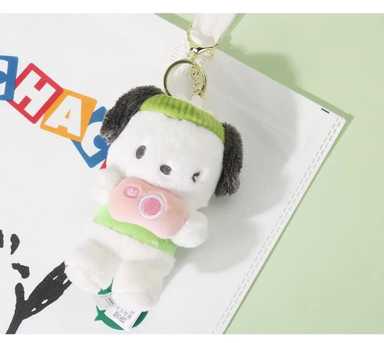 Sanrio Pochacco Camera Party Sailor Mini Plush Doll Keychain - Girlfriend Children Gift