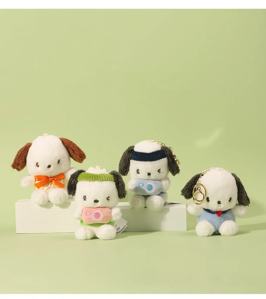 Sanrio Pochacco Camera Party Sailor Mini Plush Doll Keychain - Girlfriend Children Gift