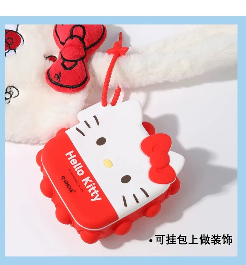 Sanrio Silicone Square PopBoom Purse Bag | Hello Kitty My Melody Kuromi Cinnamoroll KeroKeroKeroppi  - Playful Coin Bag Can put in Airpods EarPhone Children Gift