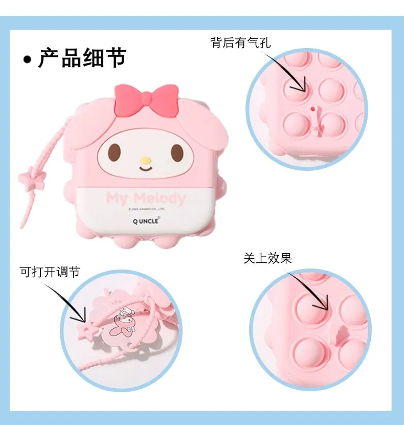 Sanrio Silicone Square PopBoom Purse Bag | Hello Kitty My Melody Kuromi Cinnamoroll KeroKeroKeroppi  - Playful Coin Bag Can put in Airpods EarPhone Children Gift