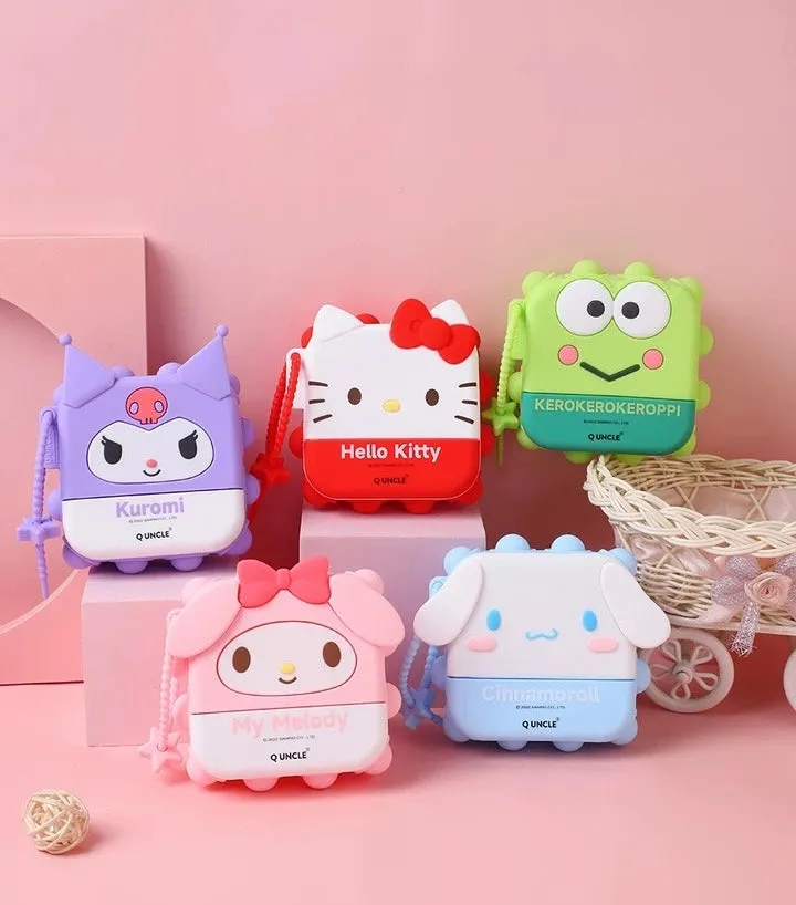 Sanrio Silicone Square PopBoom Purse Bag | Hello Kitty My Melody Kuromi Cinnamoroll KeroKeroKeroppi  - Playful Coin Bag Can put in Airpods EarPhone Children Gift