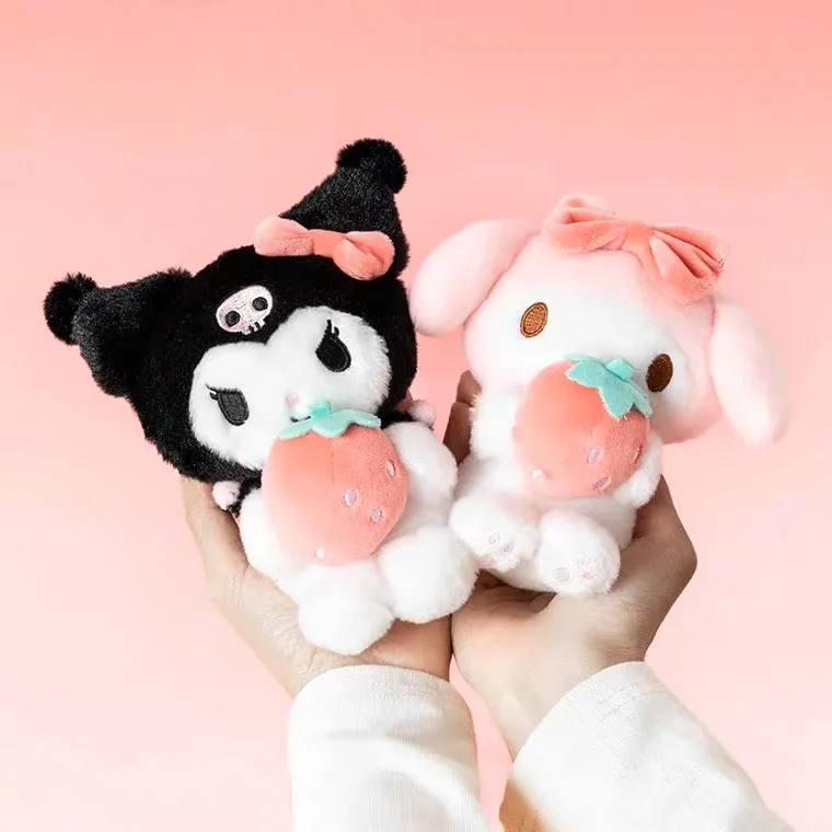 Sanrio Strawberry Mini Plush Keychain | My Melody Kuromi Cinnamoroll Pochacco - Bag Charm