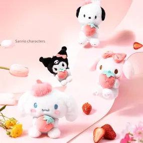 Sanrio Strawberry Mini Plush Keychain | My Melody Kuromi Cinnamoroll Pochacco - Bag Charm