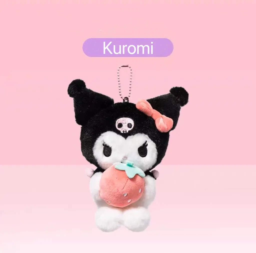 Sanrio Strawberry Mini Plush Keychain | My Melody Kuromi Cinnamoroll Pochacco - Bag Charm