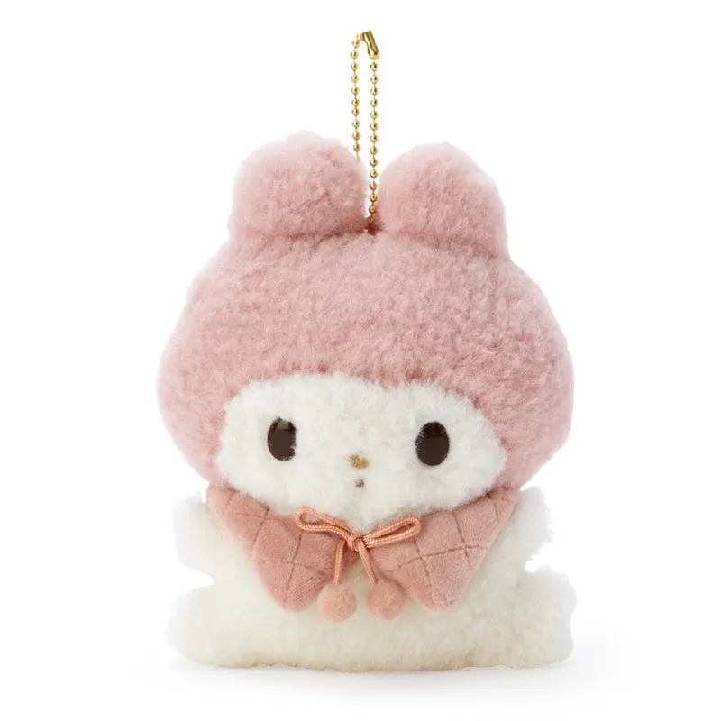 Sanrio Winter Style Collar Keychain  | My Melody Kuromi Cinnamoroll Pompompurin Pochacco - Small Plush Doll Keychain
