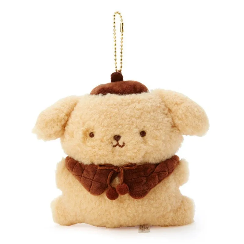 Sanrio Winter Style Collar Keychain  | My Melody Kuromi Cinnamoroll Pompompurin Pochacco - Small Plush Doll Keychain