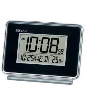 Seiko Digital Bedside Alarm Clock - Dual Alarms - Day/Date - Thermometer - Light