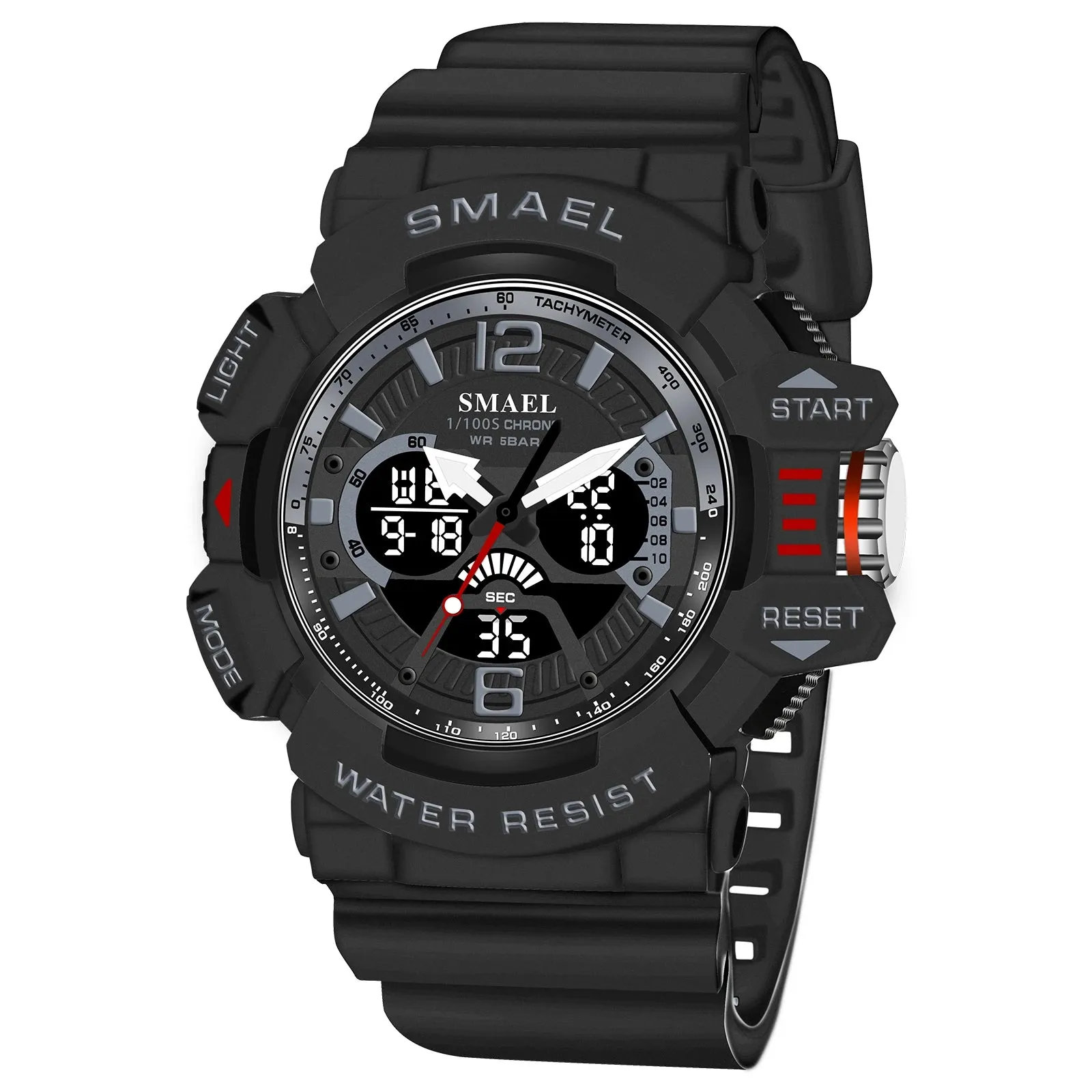 Sport Watch Men SMAEL 50M Waterproof Wristwatches Dual Time Display Multi-function Sports Clocks 8065 Mens Watches Digital