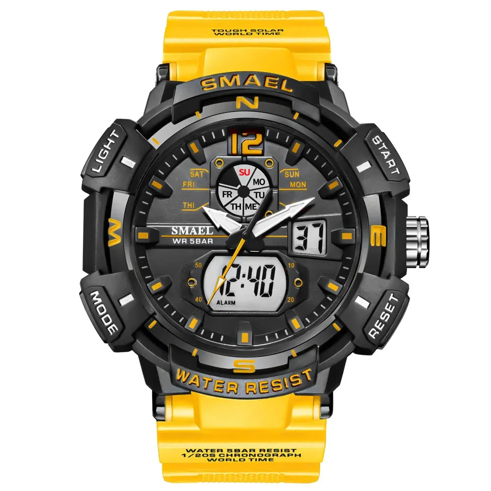 Sport Watch SMAEL Waterproof Watches Quartz Movement Digital LED Back Light Stopwatch Alarm Clock 8045 Men's Watches Military
