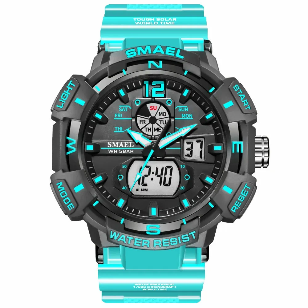 Sport Watch SMAEL Waterproof Watches Quartz Movement Digital LED Back Light Stopwatch Alarm Clock 8045 Men's Watches Military