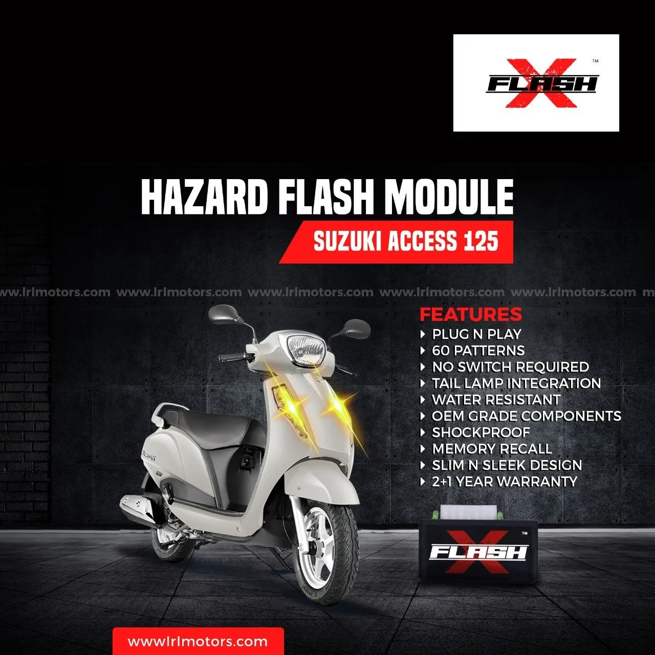Suzuki Access 125 BS-6  Flash X Hazard Flash Module, Blinker,Flasher