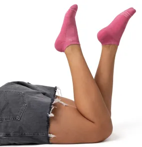 Three Pairs of Short Organic Ankle Socks that Support Women's Self Checks-Recycled