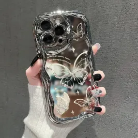 Uakiss Sparkling Butterfly Phone Case For iPhone 14 Pro Max 15 11 12 13 XR 8 7 Plus X XS SE 2020 2022 Soft Silicone Cover