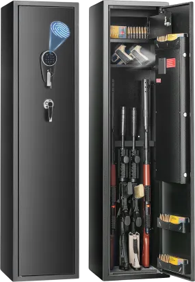 Vevor Gun Safe 6 Rifle Security Cabinet Fingerprint and Digital Keypad Lock with Built-In Storage Locker New