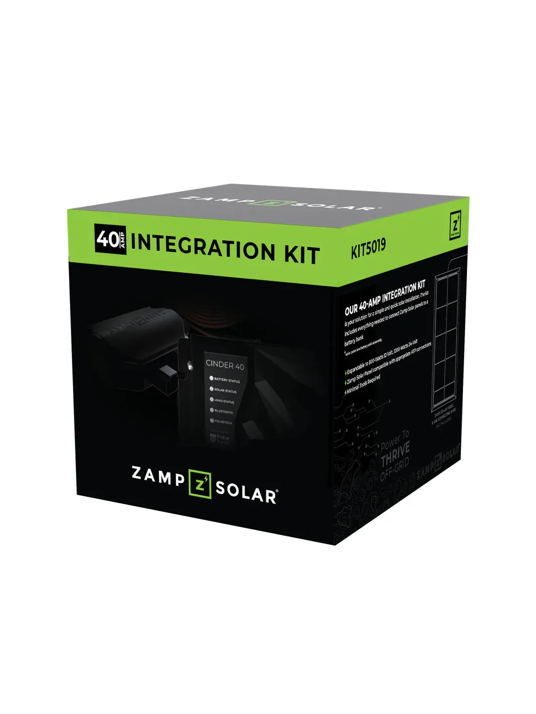 Zamp Solar 40 Amp Cinder Controller and Wiring Integration Kit (up to 800 watts)